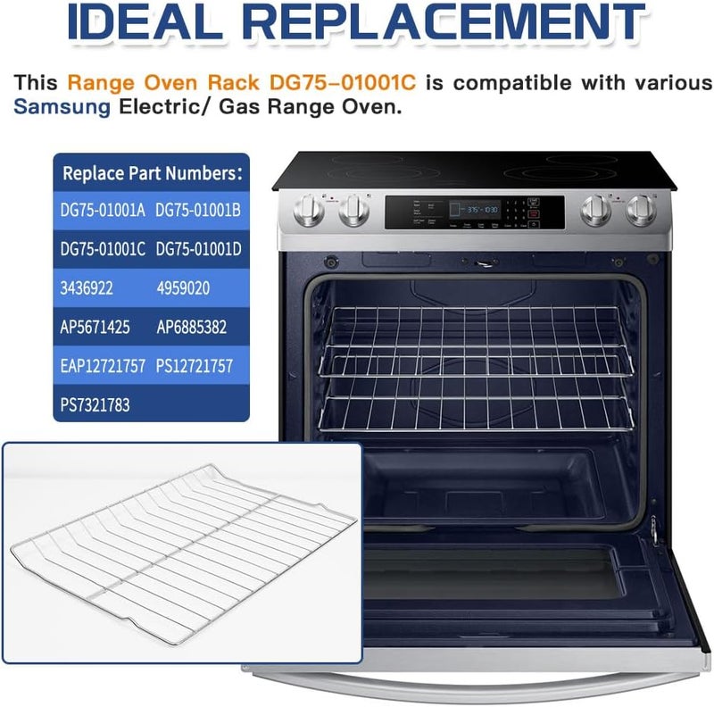 KOZHOM [Upgraded] 304 Stainless Steel Range Oven Rack DG75-01001C for Samsung Range/Stove, Rack-Flat, Replaces DG75-01001A, DG75-01001B, DG75-01001D, 24.7'' x 16.5'' Size, Not Universal - Image 2